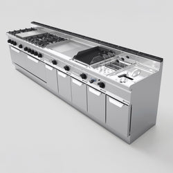 Gazowa płyta grillowa - 13,8 kW - ryflowana