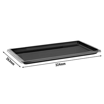 Taca do pokrywy - czarna - GN ½ - Prime Gastro