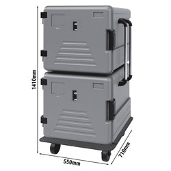 Pojemnik termiczny - ładowany od przodu - 2x83 litry - podgrzewany - na 24x GN 1/1
