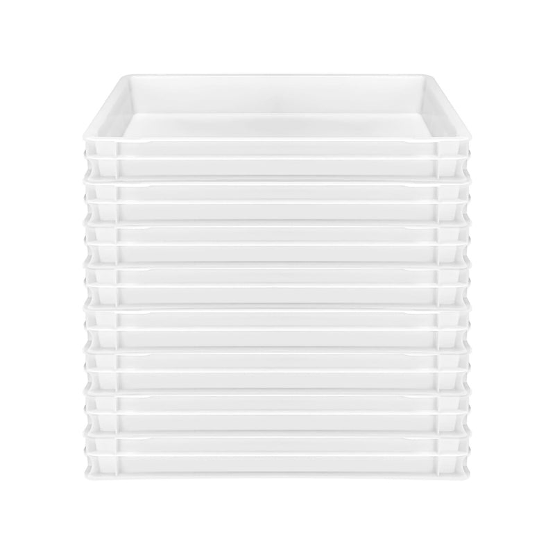 (8 szt.) Pojemnik na ciasto do pizzy - zestaw - EN 600x400 - Wysokość: 70mm - Polipropylen - Biały - Pojemność: 16l