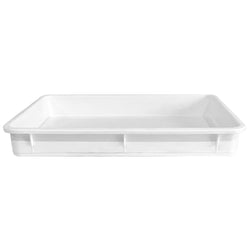 (9 szt.) Pojemnik na ciasto do pizzy - zestaw - 8 pojemników i 1 pokrywa - EN 600x400 - Wysokość: 75mm - Polipropylen - Biały - Pojemność: 18l