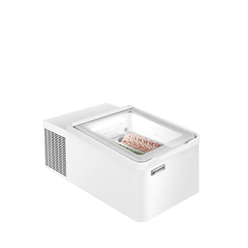 Stołowa witryna na lody - 460 mm - Statyczna - na 2x 5 litrowe pojemniki na lody - Pokrywa otwierana na stronę konsumenta