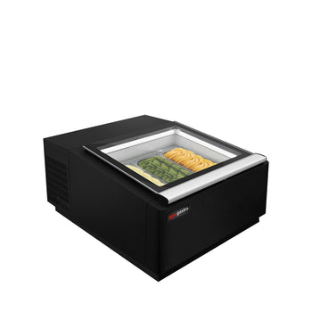 Witryna stołowa na lody - 670 mm - Statyczna - na 3 pojemniki 5 L - Pokrywa otwierana na stronę serwisową