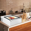 Countertop Ice Cream Display Freezer - 670mm - Static cooling - for 3 x 5 litres Napoli pans - White - hinged glass lid
