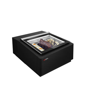 Stołowa witryna na lody - 670 mm - Statyczna - na 3 pojemniki 5 L - Pokrywa otwierana na stronę klienta