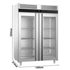 Commercial Upright Freezer Stainless steel PREMIUM - GN 2/1 - 1400L - with 2 glass doors