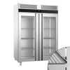 Commercial Upright Freezer Stainless steel PREMIUM - GN 2/1 - 1400L - with 2 glass doors