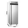 Commercial Upright Freezer Stainless steel PREMIUM - GN 2/1 - 700L - with 1 glass door