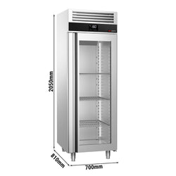 Zamrażarka ze stali nierdzewnej PREMIUM - GN 2/1 - 700 litrów - z 1 szklanymi drzwiami