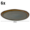 (6 szt.) Talerz płaski DAVIDE – Ø 280 mm – brązowy
