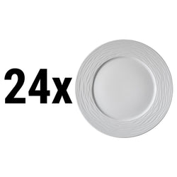 (24 szt.) SEA WAVE - Talerz płytki - Porcelana - Ø 180mm - Biały