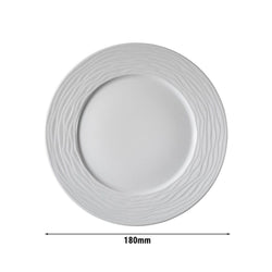 (24 szt.) SEA WAVE - Talerz płytki - Porcelana - Ø 180mm - Biały