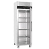Commercial Upright Freezer Stainless steel ECO - GN 2/1 - 700L - with 1 glass door & Support grids & stainless steel rails - On castors