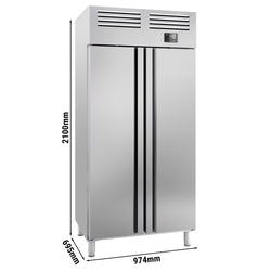 Szafa mroźnicza ze stali nierdzewnej Premium PLUS - GN 1/1 - 745 litrów - z 2 drzwiami