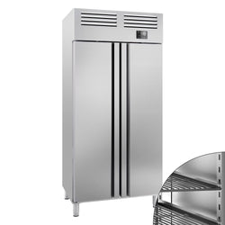 Szafa mroźnicza ze stali nierdzewnej Premium PLUS - GN 1/1 - 745 litrów - z 2 drzwiami