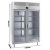 Szafa mroźnicza Premium PLUS – stal nierdzewna – GN 2/1 – 1240 L – z 2 drzwiami szklanymi