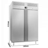 Szafa mroźnicza Premium PLUS – stal nierdzewna – GN 2/1 – 1240 L – z 2 drzwiami