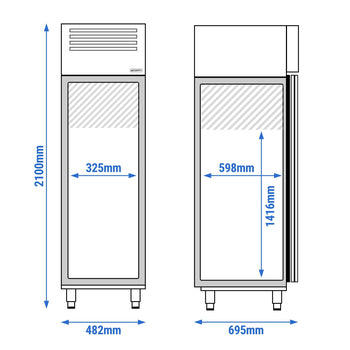 Chłodziarka PREMIUM PLUS - GN 1/1 - 325 litrów - z 1 drzwiami - Prime Gastro
