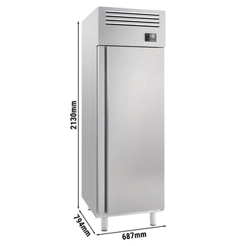 Szafa mroźnicza ze stali nierdzewnej Premium PLUS – GN 2/1 – 560 litrów – z 1 drzwiami