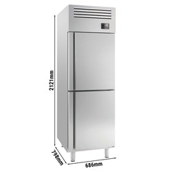 Zamrażarka ze stali nierdzewnej Premium PLUS - GN 2/1 - 560 litrów - z 2 półdrzwiami