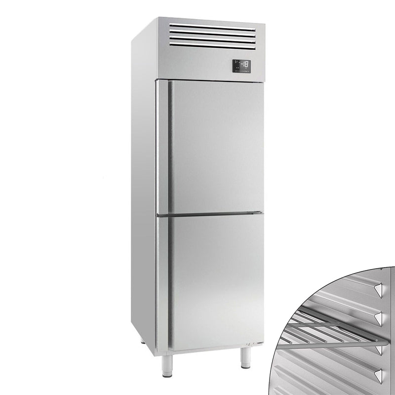 Zamrażarka ze stali nierdzewnej Premium PLUS - GN 2/1 - 560 litrów - z 2 półdrzwiami