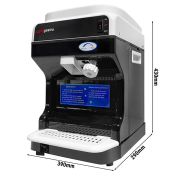 Kruszyarka do lodu płatkowego na blat - 2 kg/min - regulowana wielkość lodu - czarna - Prime Gastro