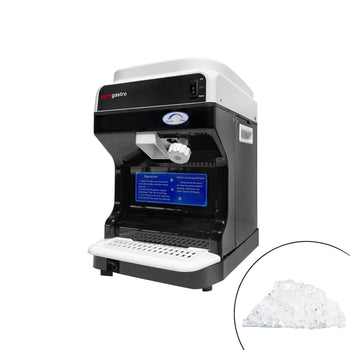 Kruszyarka do lodu płatkowego na blat - 2 kg/min - regulowana wielkość lodu - czarna - Prime Gastro