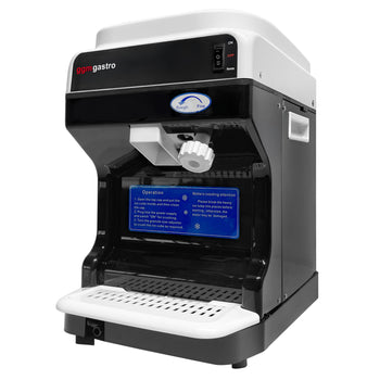 Kruszyarka do lodu płatkowego na blat - 2 kg/min - regulowana wielkość lodu - czarna - Prime Gastro