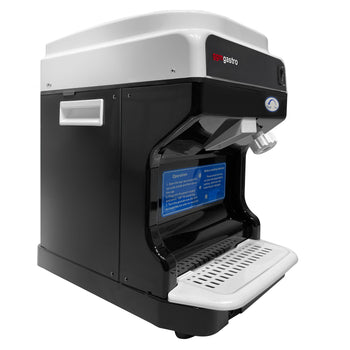 Kruszyarka do lodu płatkowego na blat - 2 kg/min - regulowana wielkość lodu - czarna - Prime Gastro