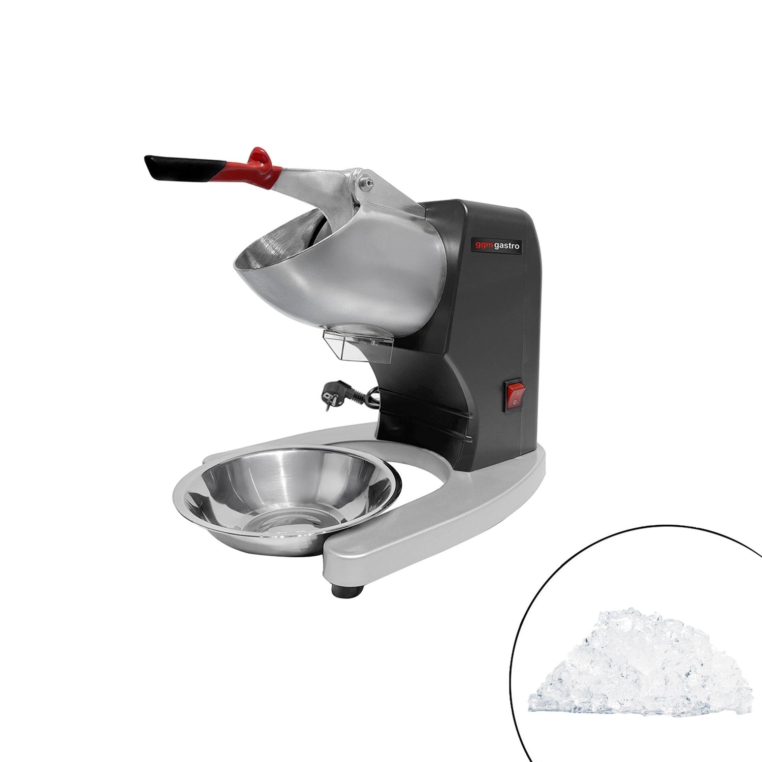 Kruszarka do lodu płatkowego do montażu na blacie - 1,6 kg/min - czarna - Prime Gastro