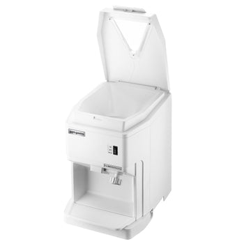 Kruszyarka do lodu płatkowego do montażu na blacie - 2 kg/min - regulowana wielkość kostek lodu - biała - Prime Gastro