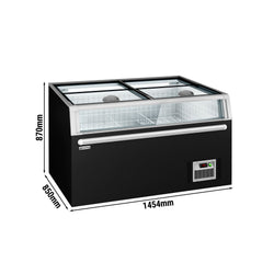 Supermarket – wyspa mroźnicza – 1454 mm – 402 litry – z 2 przesuwanymi drzwiami – czarna