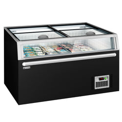 Supermarket – wyspa mroźnicza – 1454 mm – 402 litry – z 2 przesuwanymi drzwiami – czarna