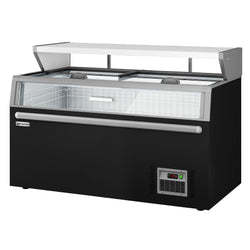 Wyspa mroźnicza do supermarketów – 1454 mm – 402 L – z 2 drzwiami przesuwnymi – czarna
