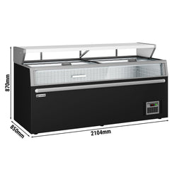 Supermarket - wyspa mroźnicza - 2104 mm - 646 litrów - z 2 przesuwanymi drzwiami - czarna
