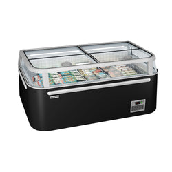 Supermarket – zamrażarka wyspowa – 1850 mm – 523 litrów – z 2 przesuwanymi drzwiami – czarna