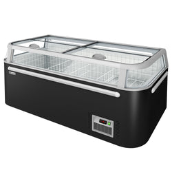 Supermarket – zamrażarka wyspowa – 1850 mm – 523 litrów – z 2 przesuwanymi drzwiami – czarna