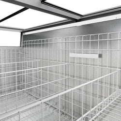 Supermarket – wyspa mroźnicza – 2104 mm – 646 litrów – z 2 przesuwanymi drzwiami – szara