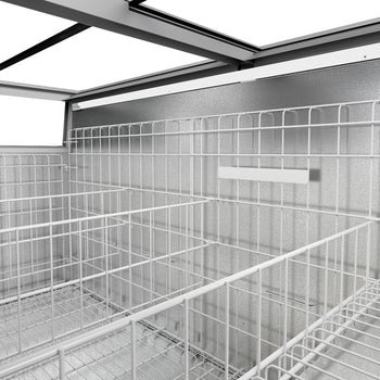 Supermarket – zamrażarka wyspowa – 1850 mm – 523 litrów – z 2 przesuwanymi drzwiami – szara - Prime Gastro