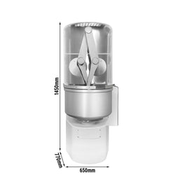 Maszyna do wyrabiania ciasta piekarniczego – 80 litrów / 60 kg – 2 prędkości – z ramionami obrotowymi