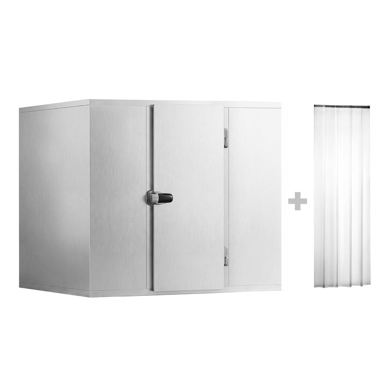 Komora mroźnicza ze stali nierdzewnej - 2100x1200mm - 3,16m³ - z kurtyną paskową (PCV)