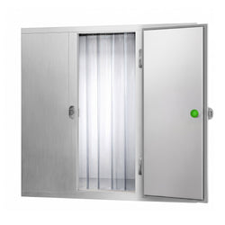 Komora mroźnicza ze stali nierdzewnej - 2100x1200mm - 3,16m³ - z kurtyną paskową (PCV)