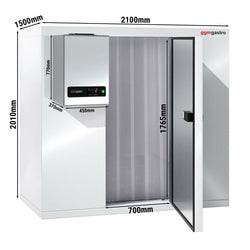 Komora mroźnicza - 2100x1500mm - 4,2m³ - włącznie z agregatem mroźniczym i kurtyną lamelową