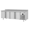 Stół mroźniczy Premium PLUS – 2452 x 700 mm – z 4 drzwiami – z rantem