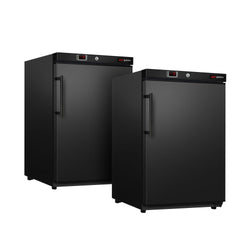 (2 sztuki) Mini zamrażarka magazynowa ECO – 200 litrów – z 1 drzwiami – wnętrze drzwi z tworzywa sztucznego – czarna