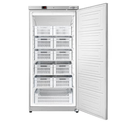 Zamrażarka magazynowa ze stali nierdzewnej ECO – 600 litrów – z 1 drzwiami i 11 koszami – wnętrze drzwi z tworzywa sztucznego