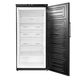 Zamrażarka magazynowa ECO – 600 litrów – z 1 drzwiami i 11 koszami – wnętrze drzwi z tworzywa sztucznego – czarna