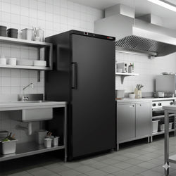 Zamrażarka magazynowa ECO – 600 litrów – z 1 drzwiami i 11 koszami – wnętrze drzwi z tworzywa sztucznego – czarna