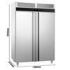 Commercial Upright Freezer Stainless steel PREMIUM - GN 2/1 - 1400L - with 2 doors