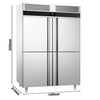 Commercial Upright Freezer Stainless steel PREMIUM - GN 2/1 - 1400L - with 4 half doors